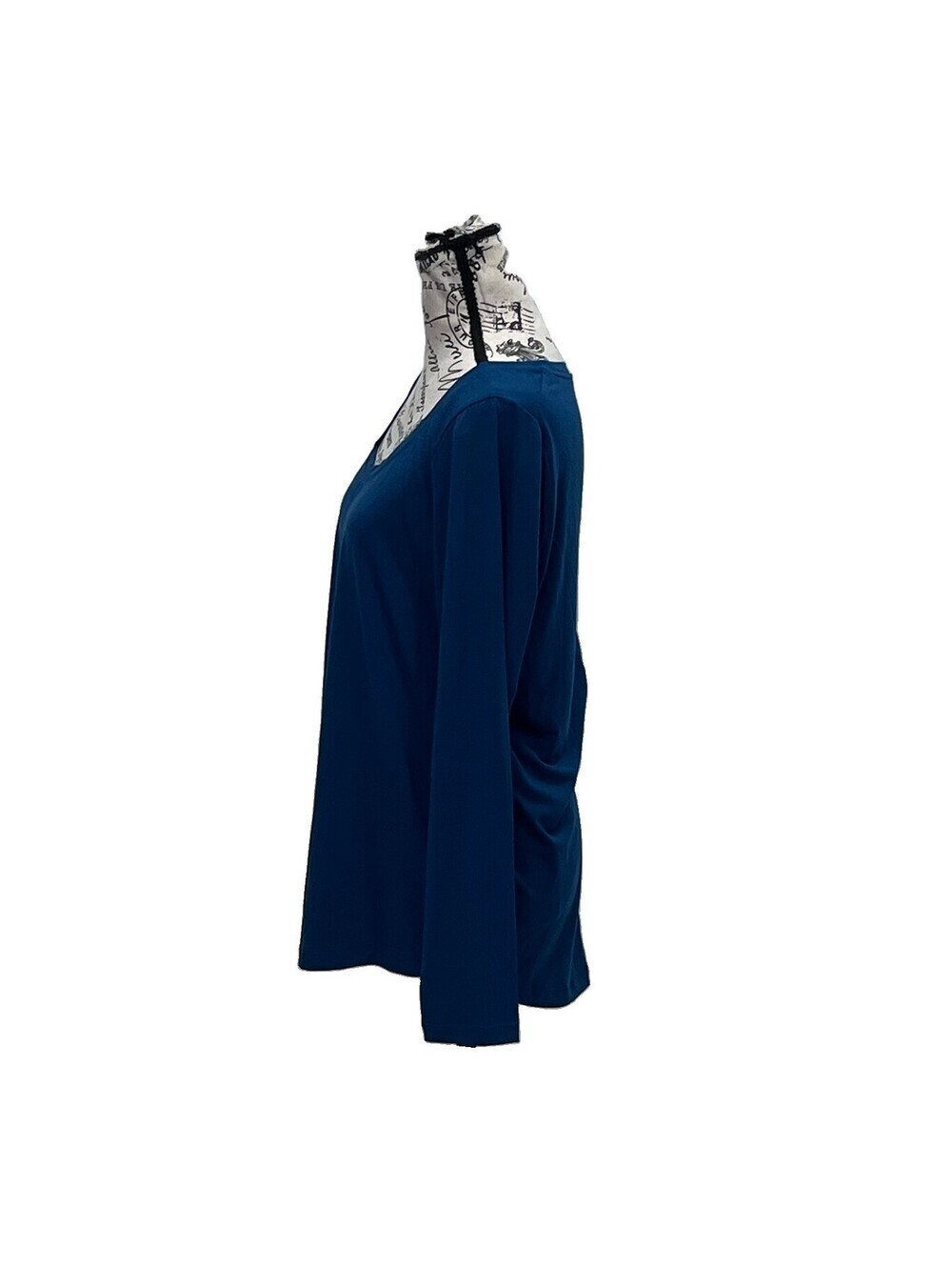 Athleta Cloudlight Restore Tee Small Asymmetrical Long Sleeve Top Blue Stretch - Picture 4 of 9